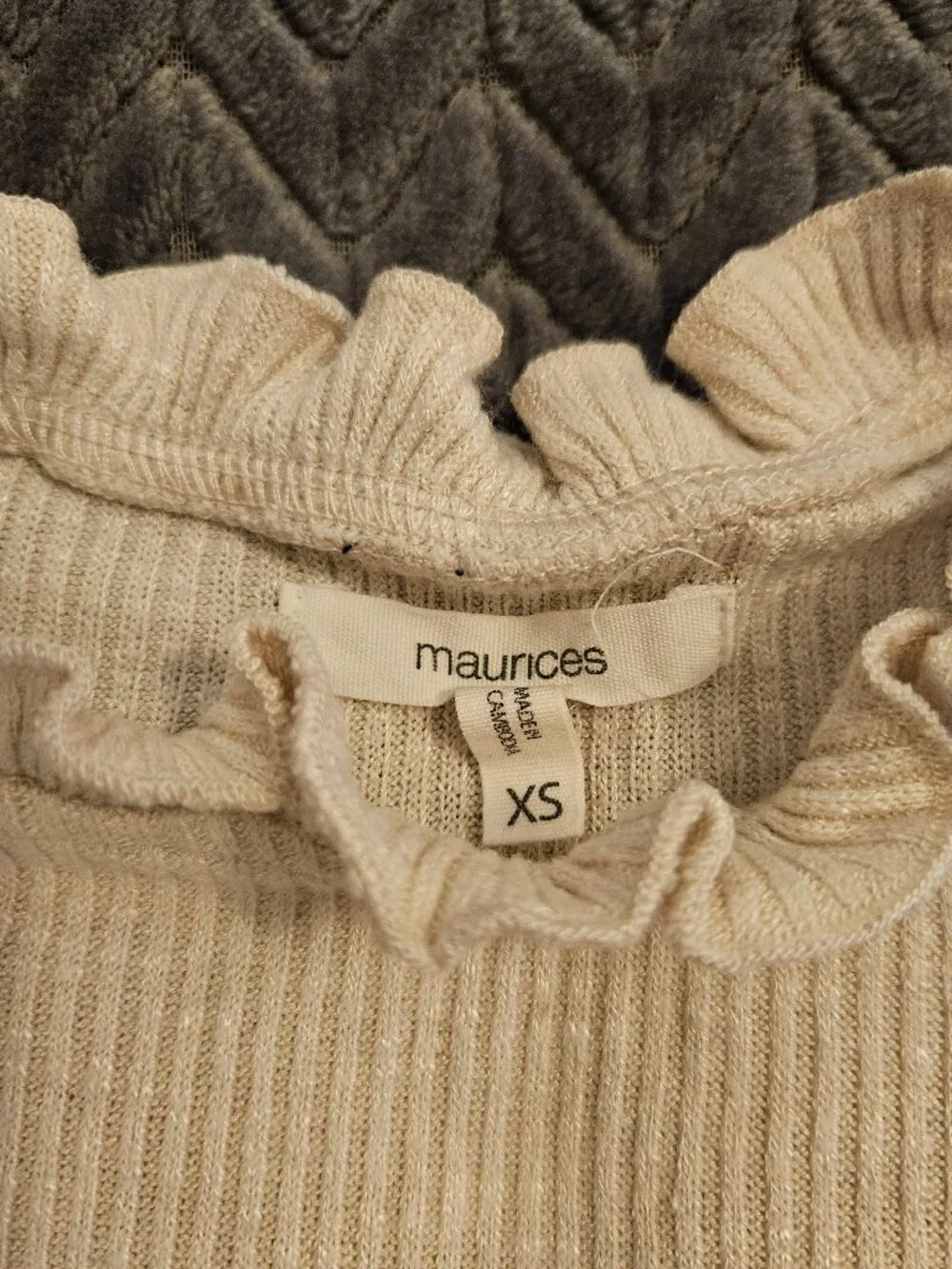 Maurices Ribbed Sleevless Ruffle Top - Picture 2 of 3